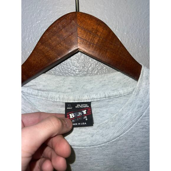 Vintage Baseball Shirt Trojan Baseball Fever Catch It Sports Graphic Gray Tee XL - Picture 4 of 8